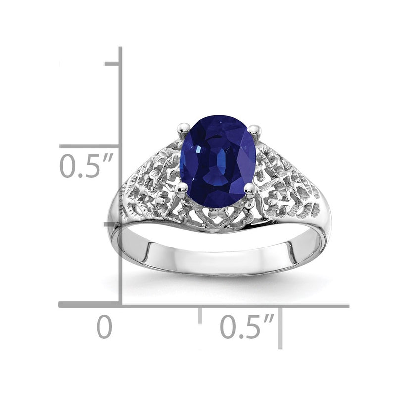 14k White Gold 8x6mm Oval Sapphire ring
