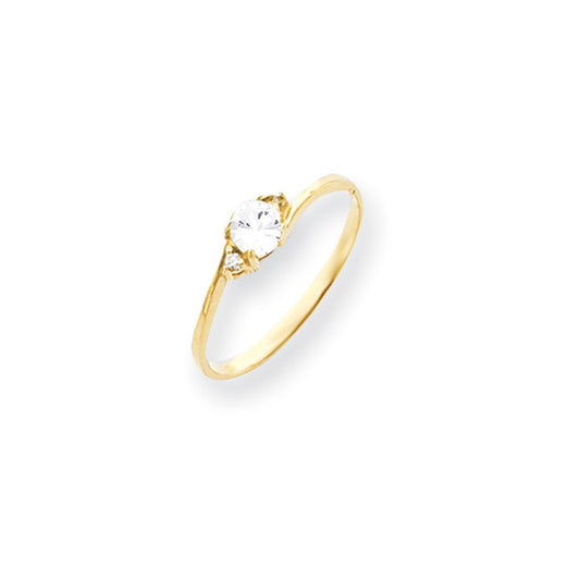 14k Yellow Gold 4mm Cubic Zirconia AA Diamond ring
