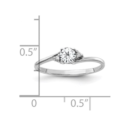 14k White Gold 4mm Cubic Zirconia AA Diamond ring
