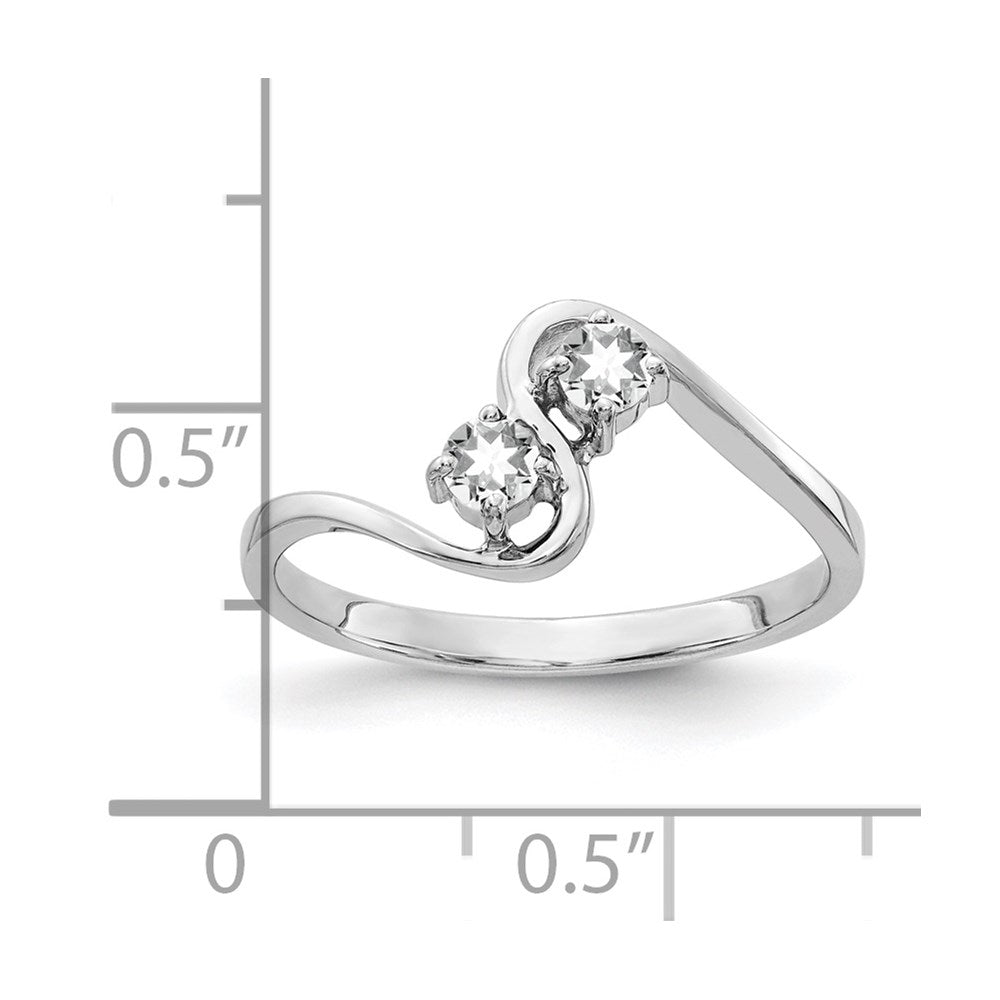 14k White Gold 3mm Cubic Zirconia ring