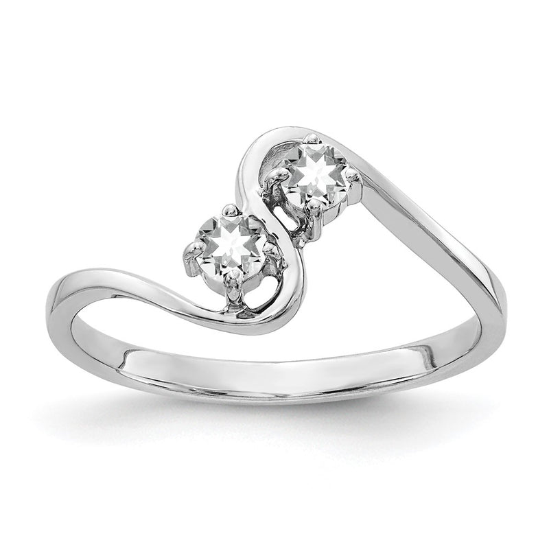 14k White Gold 3mm Cubic Zirconia ring