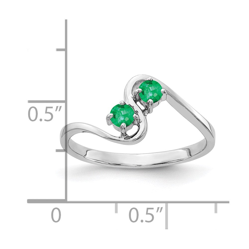 14k White Gold 3mm Emerald ring