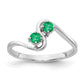14k White Gold 3mm Emerald ring