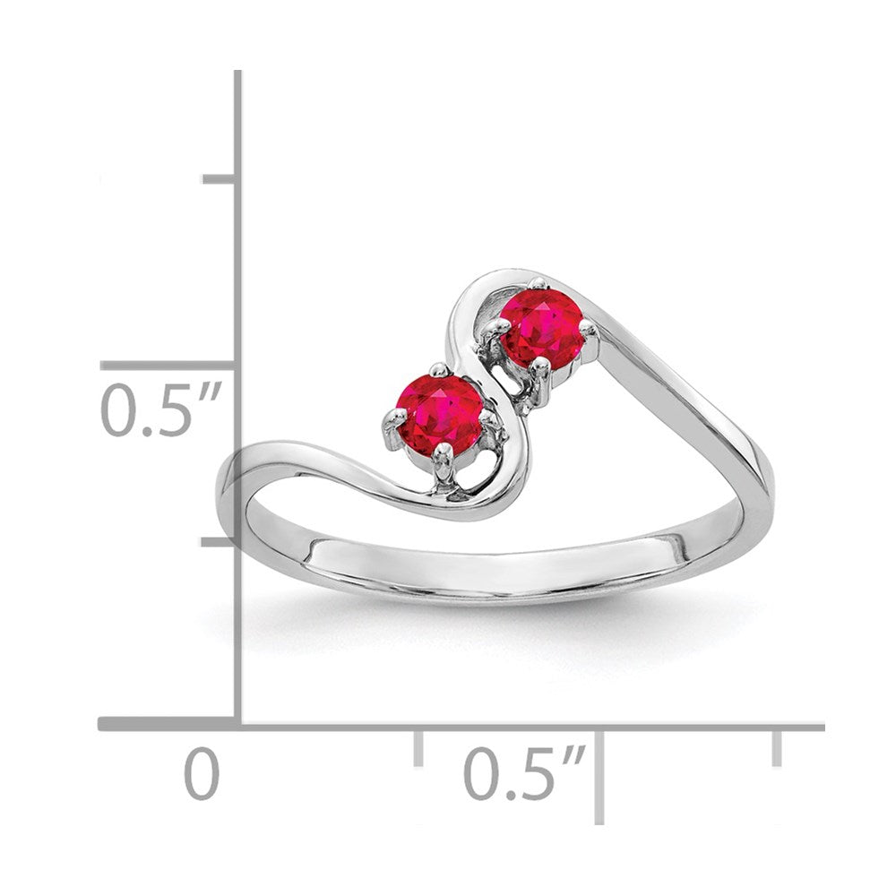 14k White Gold 3mm Ruby ring