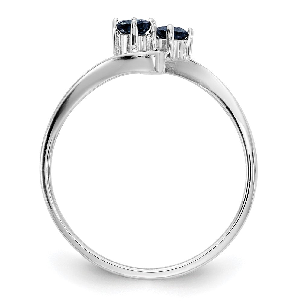 14k White Gold 3mm Sapphire ring