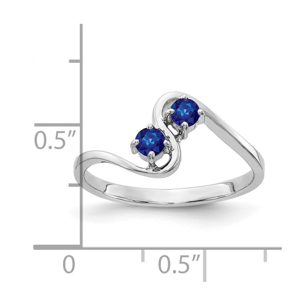 14k White Gold 3mm Sapphire ring