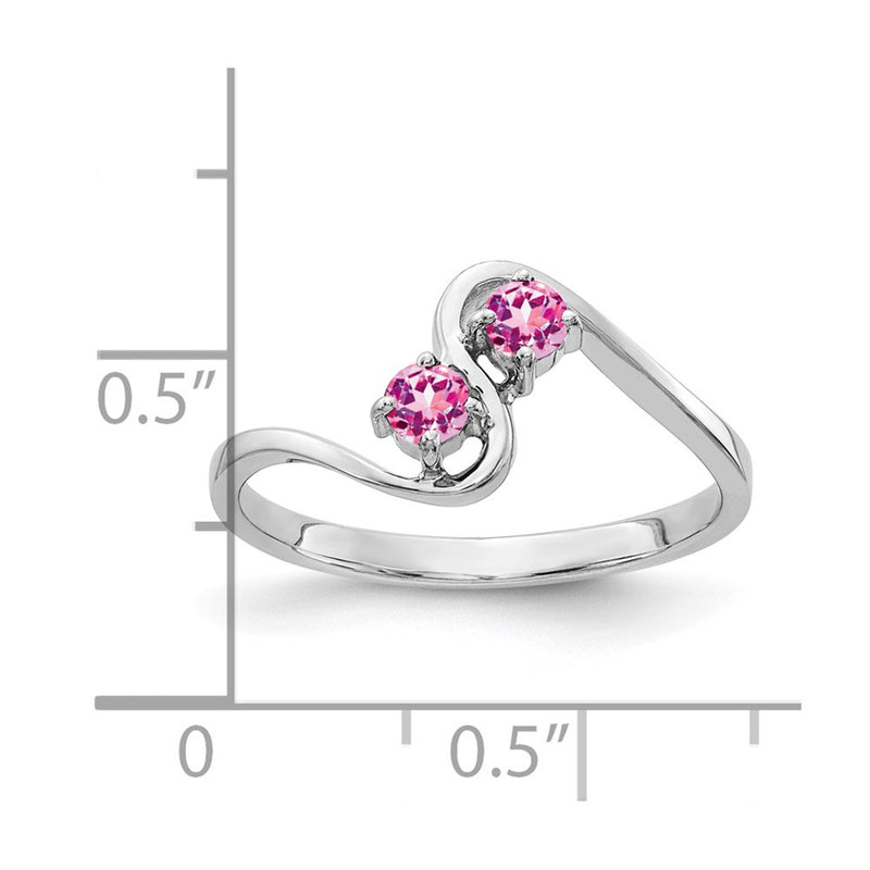 14k White Gold 3mm Pink Sapphire Ring