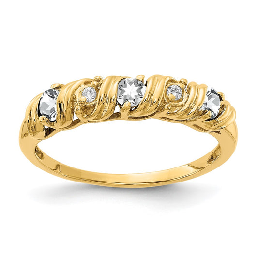 14K Yellow Gold 2.75mm Cubic Zirconia A Real Diamond ring