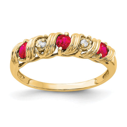 14K Yellow Gold AA Real Diamond ring