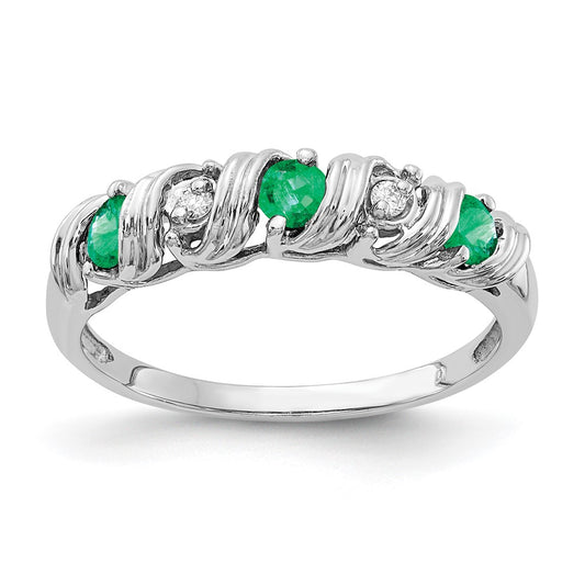 14k White Gold 2.75mm Emerald A Real Diamond ring