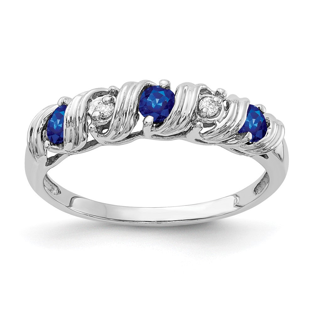 14k White Gold 2.75mm Sapphire A Real Diamond ring