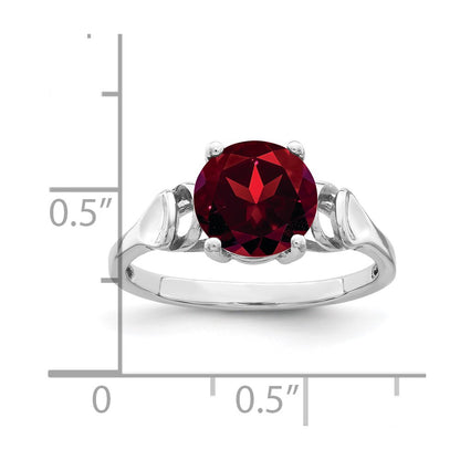 14k White Gold 8mm Garnet ring