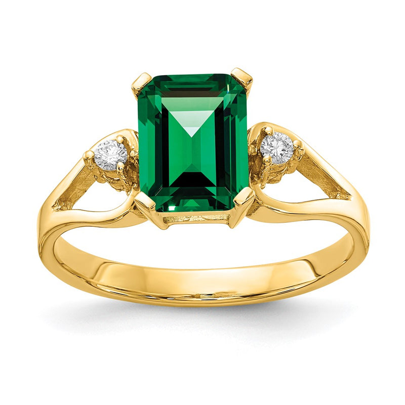 14k Yellow Gold 8x6mm Emerald Cut Mount St. Helens AAA Diamond ring