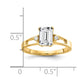 14k Yellow Gold 7x5mm Emerald Cut Cubic Zirconia VS Diamond Ring
