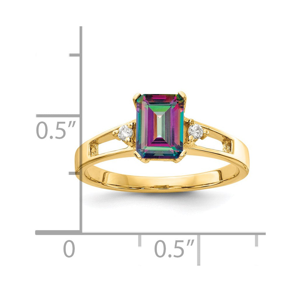 14K Yellow Gold AA Real Diamond ring
