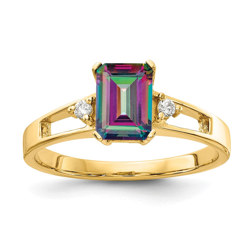 14K Yellow Gold AA Real Diamond ring