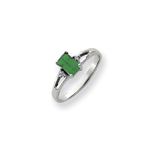 14k White Gold 6x4mm Emerald Cut Mount St. Helens AAA Diamond ring