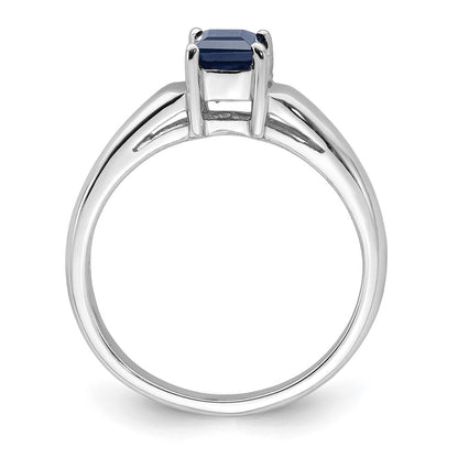 14k White Gold 4mm Princess Cut Sapphire ring