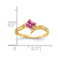 14K Yellow Gold 4mm Princess Cut Pink Sapphire ring
