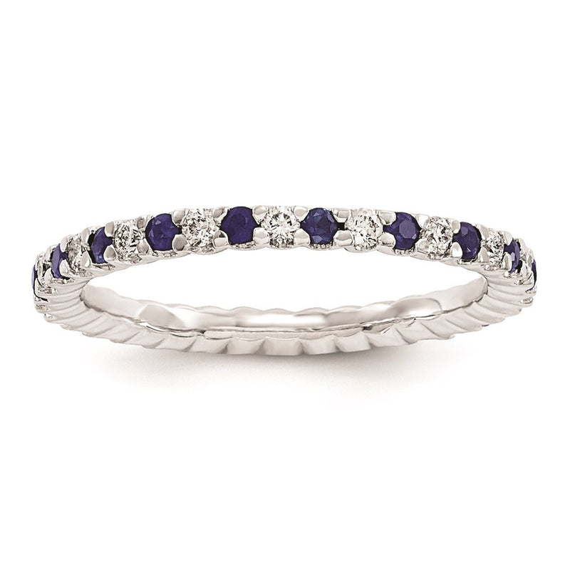 14k white gold real diamond sapphire ring y4908s aa 7