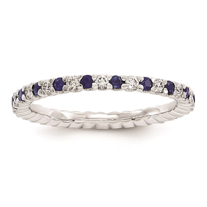 14k white gold real diamond sapphire ring y4908s aa 8