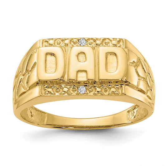 14k Yellow Gold AA Diamond mens ring