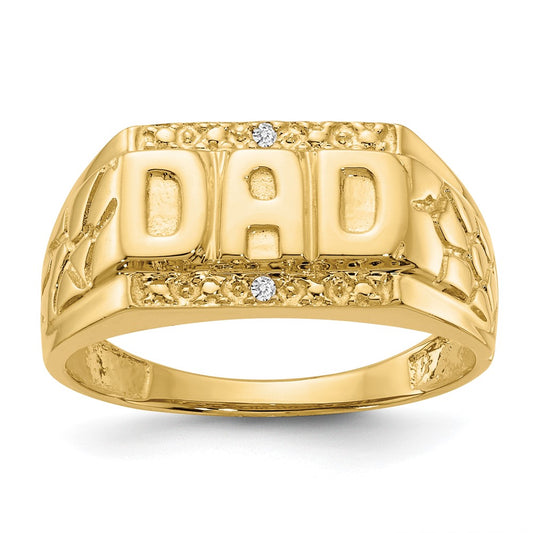 14k Yellow Gold AAA Diamond mens ring
