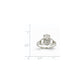 14k White Gold 1/10ct AA Real Diamond Claddagh Ring