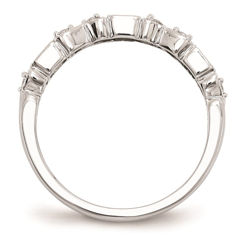 14k White Gold Real Diamond & Emerald Ring
