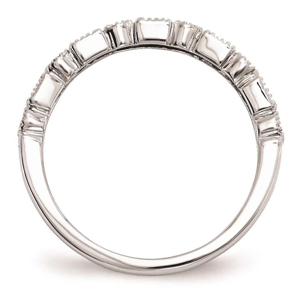 14k White Gold Real Diamond & Emerald Ring