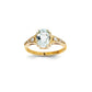 14K Yellow Gold Aquamarine & Real Diamond Ring