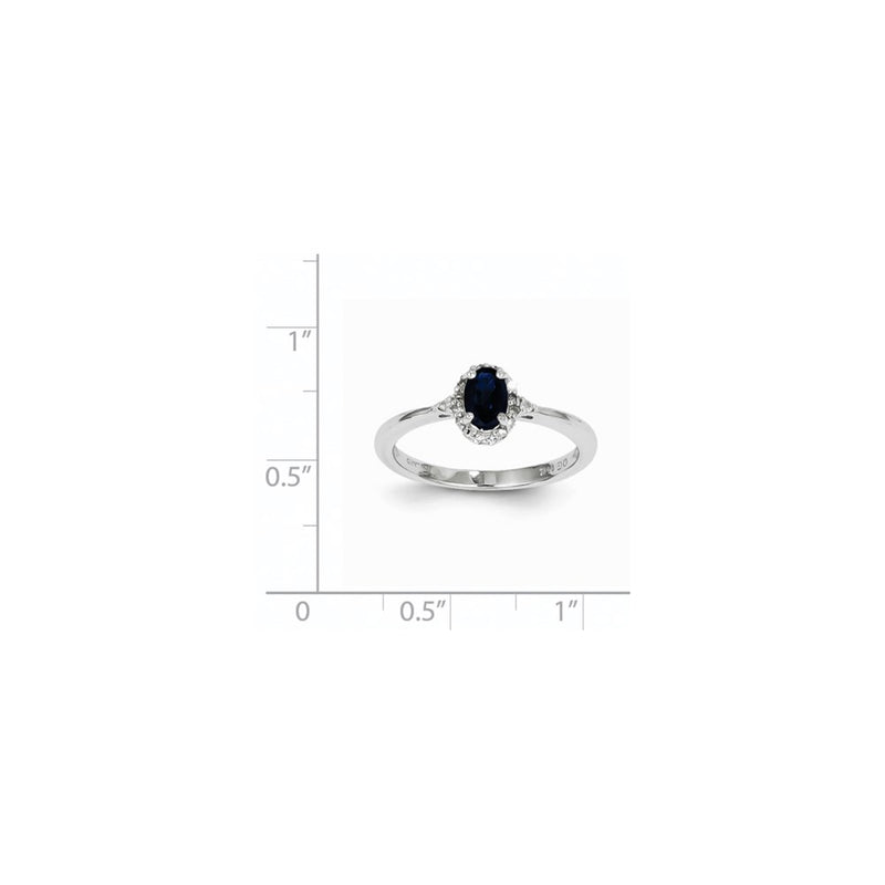 14k White Gold Sapphire and Real Diamond Ring