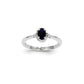 14k White Gold Sapphire and Real Diamond Ring