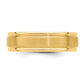 Solid 14K Yellow Gold Yellow Gold Standard Comfort Fit Polished Brush Satin Fancy Men's/Women's Wedding Band Ring Size 10