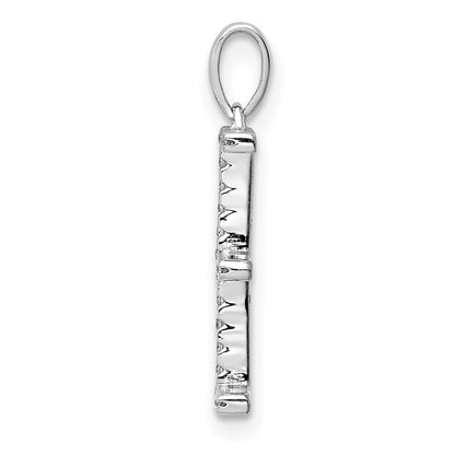 14k White Gold Diamond Initial E Pendant