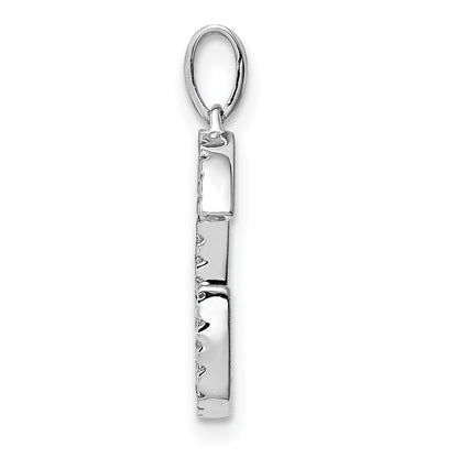 14k White Gold Diamond Initial G Pendant