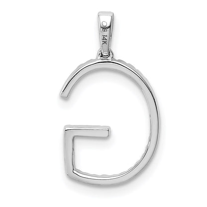 14k White Gold Diamond Initial G Pendant
