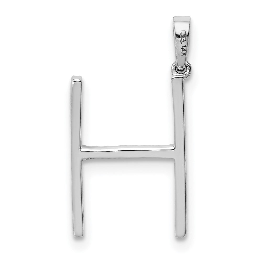 14k White Gold Diamond Initial H Pendant