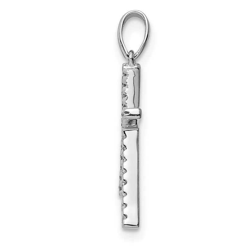 14k White Gold Diamond Initial K Pendant