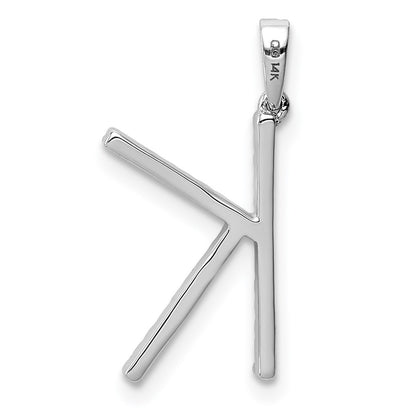 14k White Gold Diamond Initial K Pendant