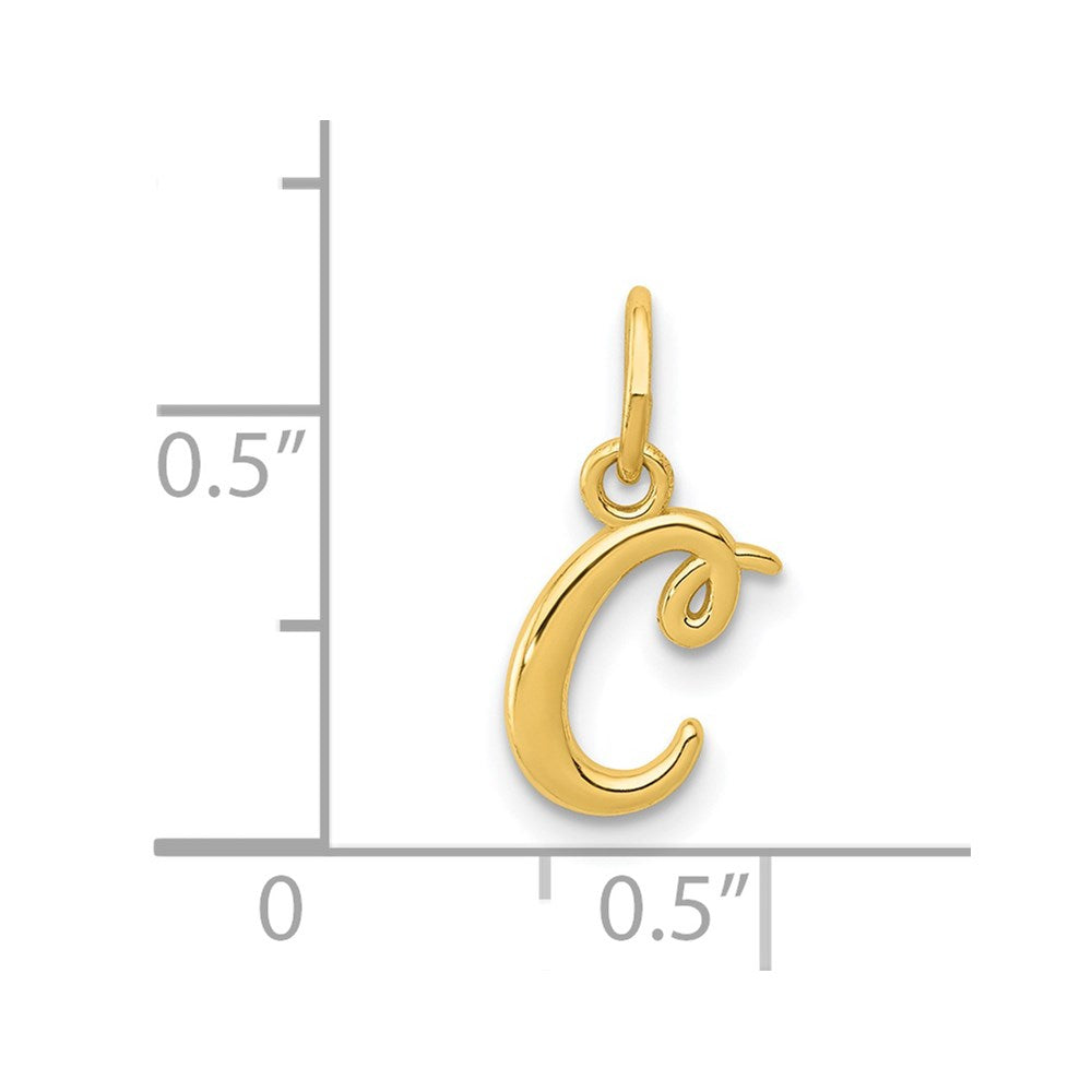 14k Yellow Gold Initial Charm