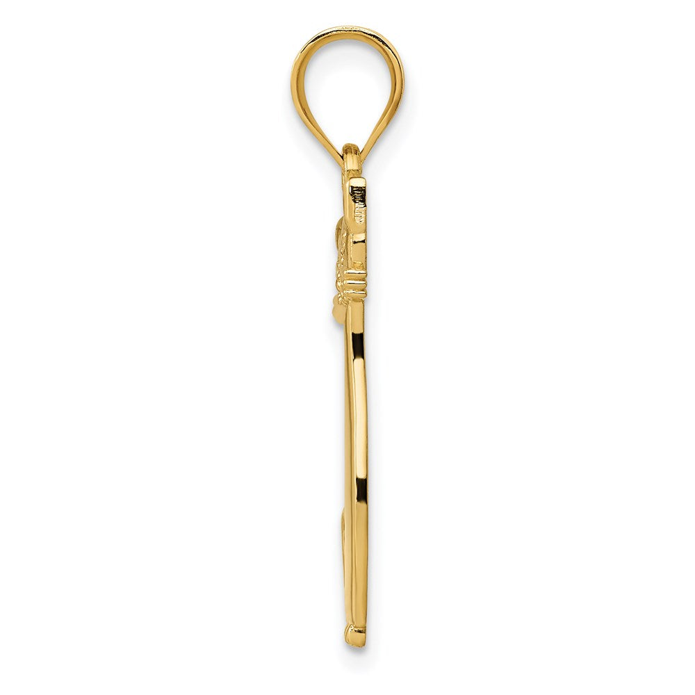 14k Yellow Gold Diamond Cat Pendant