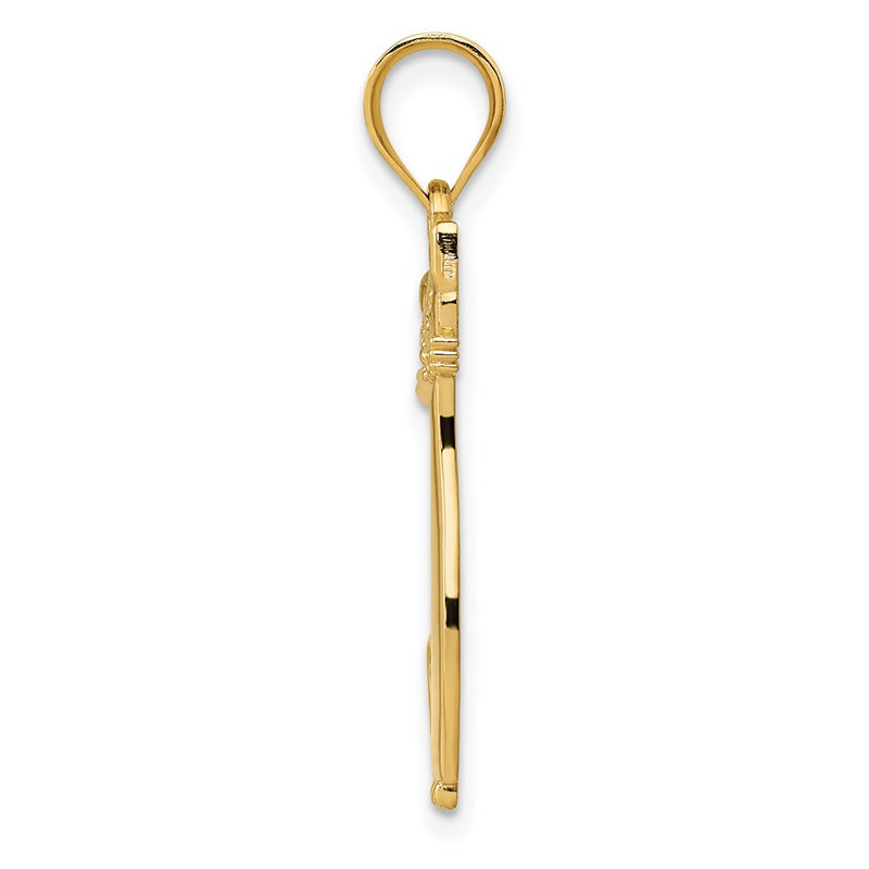14k Yellow Gold Diamond Cat Pendant