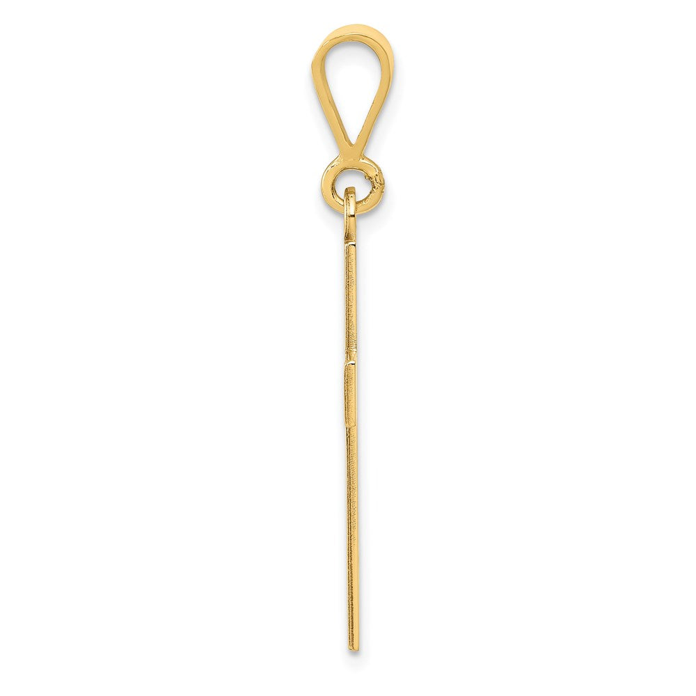14k Yellow Gold Laser Cut FAITH Cross Charm