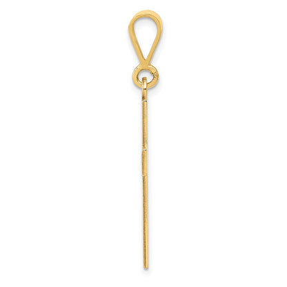 14k Yellow Gold Laser Cut FAITH Cross Charm