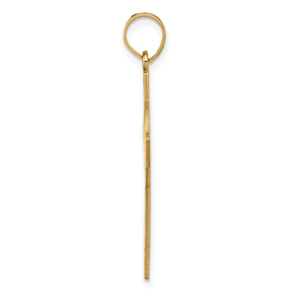 14k Yellow Gold Laser Cut Jesus Face Cross Charm