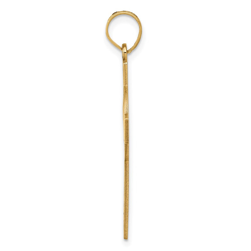 14k Yellow Gold Laser Cut Jesus Face Cross Charm