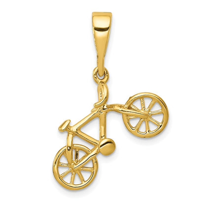 14k Yellow Goldt Yellow Gold Polished 3D Bicycle Pendant