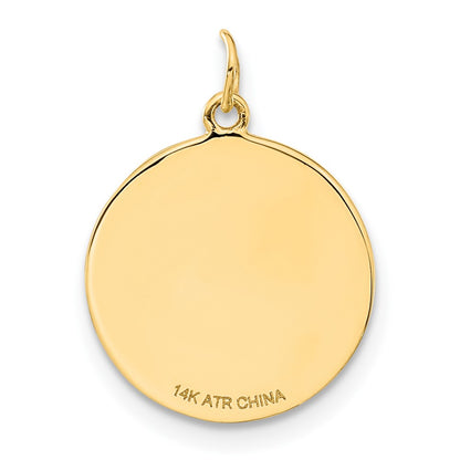 14k Yellow Gold Antiqued Compass Pendant