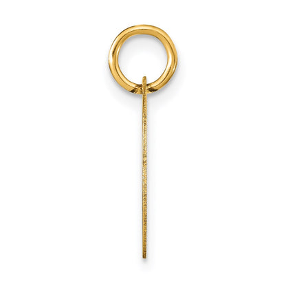 14k Yellow Gold Polished Black Enamel Letter A Initial Disk Charm